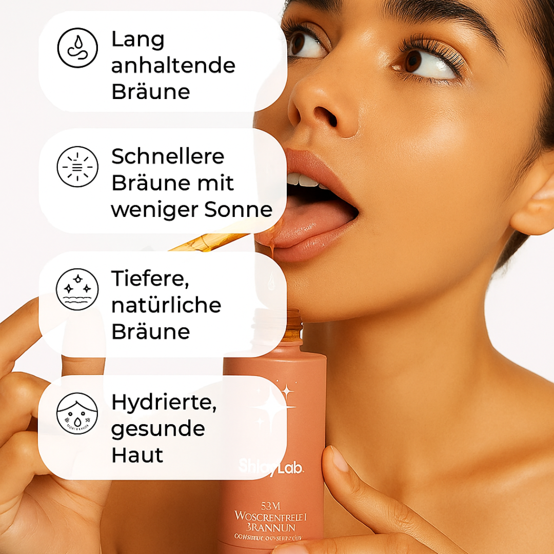 Sonnenfreie Bräunungstropfen – Selbstbräuner mit Kräuterextrakten & Melaninunterstützung – Für einen goldenen Teint ohne Sonne