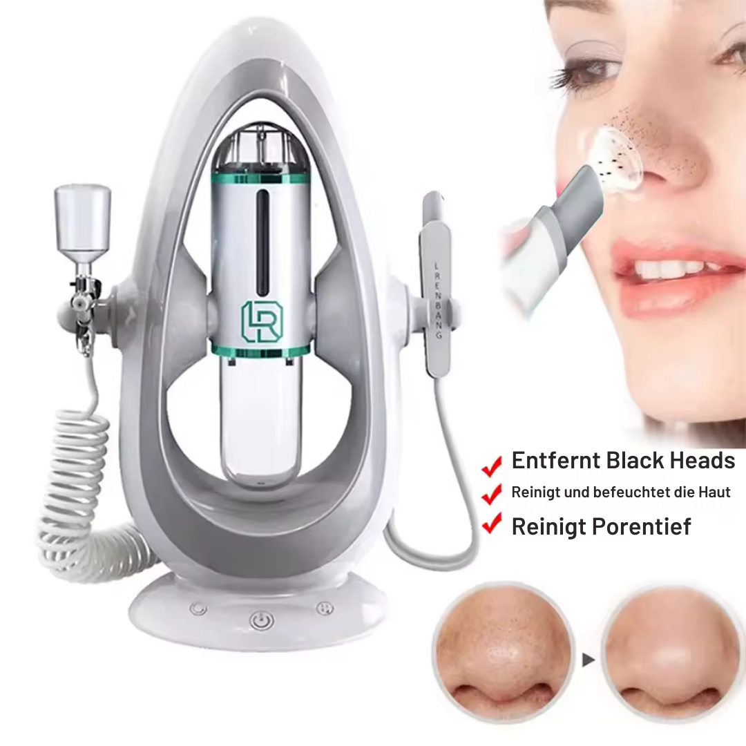 Mitessersauger Aqua Peeling Gerät – Hydra-Dermabrasion mit Sauerstoffzufuhr – Professionelle Reinigung für zuhause