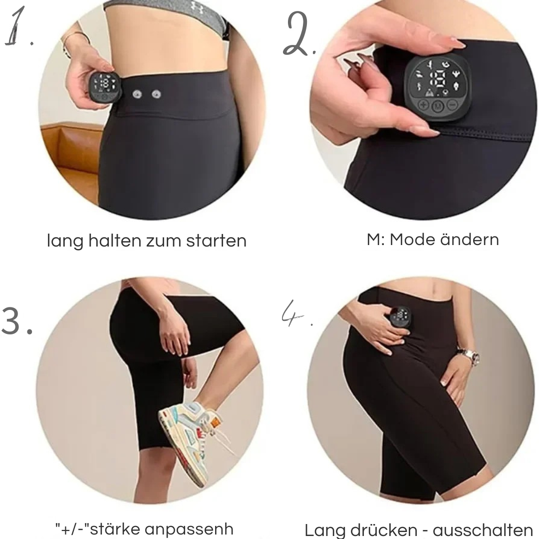 EMS Yoga Shorts mit Muskelstimulator – High Waist Trainingshose zur Gesäßstraffung & Muskelaktivierung mit 8 Modi & Presotherapie