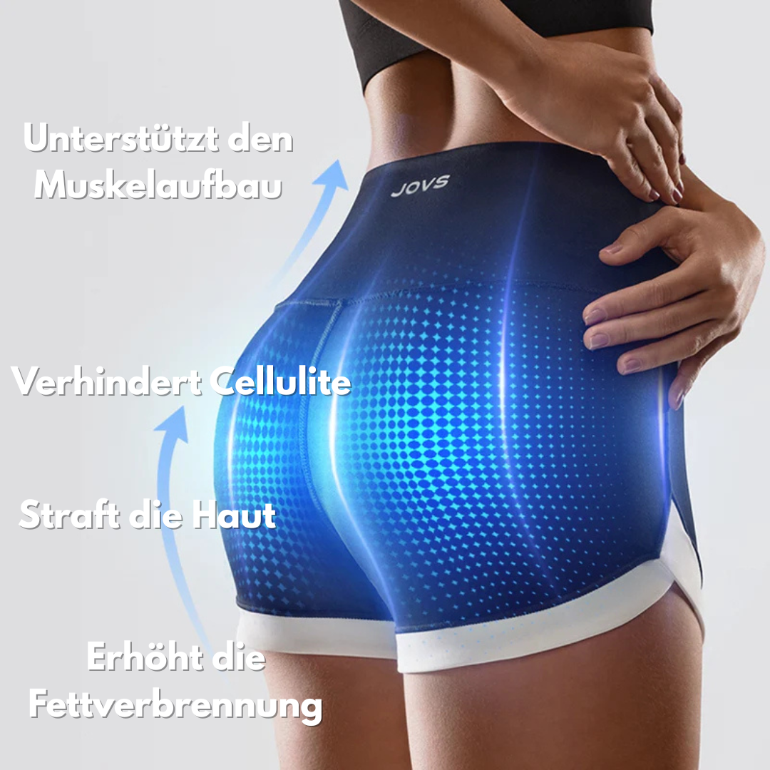 EMS Yoga Shorts mit Muskelstimulator – High Waist Trainingshose zur Gesäßstraffung & Muskelaktivierung mit 8 Modi & Presotherapie