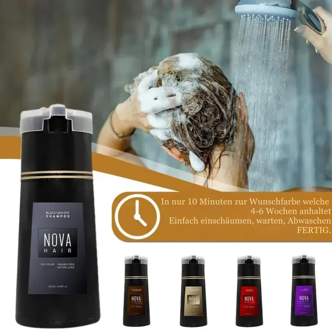 Haarfärbe-Shampoo für Sie & Ihn – Instant Color Shampoo mit Pflegeformel gegen graue Haare & für gesunde Kopfhaut