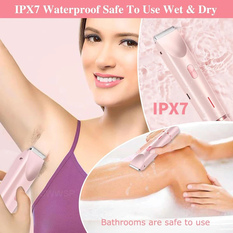 Shiny 2 in 1 Rasierer und Trimmer / Epilierer – Schmerzloser Elektrorasierer für Damen mit Gesichtsepilierer & Trimmer für Bikinizone & Beine