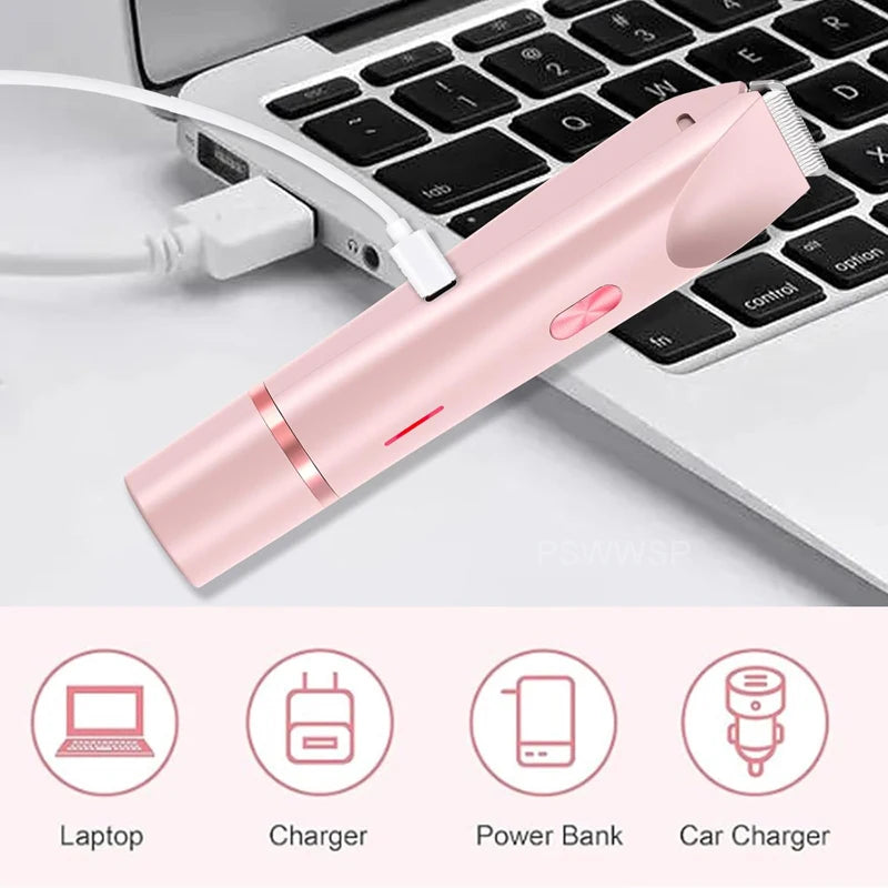 Shiny 2 in 1 Rasierer und Trimmer / Epilierer – Schmerzloser Elektrorasierer für Damen mit Gesichtsepilierer & Trimmer für Bikinizone & Beine