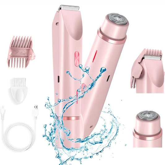 Shiny 2 in 1 Rasierer und Trimmer / Epilierer – Schmerzloser Elektrorasierer für Damen mit Gesichtsepilierer & Trimmer für Bikinizone & Beine